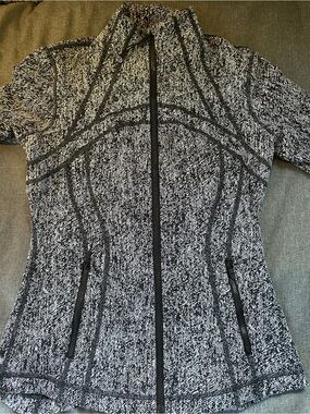 lululemon athletica Black and White Textured Zip Front Jacket